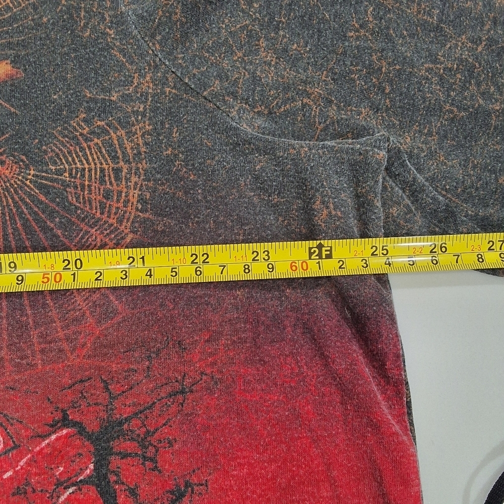 ✨2/$25 Y2k VTG~Holiday Editions~Halloween Graphic~Rhinestone~Acid Wash Shirt~2X - Picture 6 of 8
